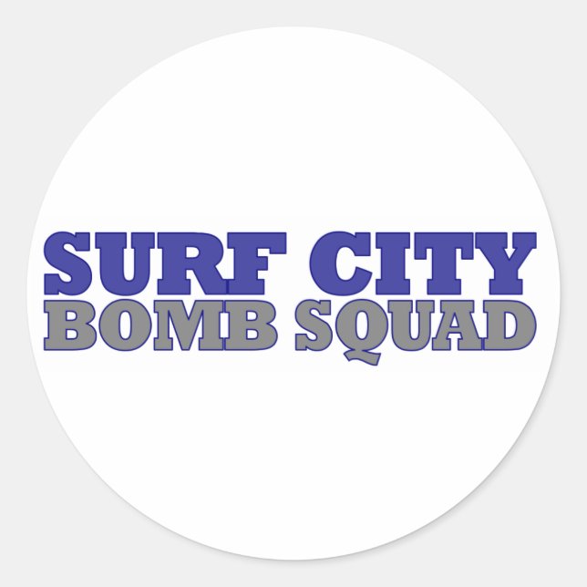 Surf City Bomb Squad Runder Aufkleber (Vorderseite)