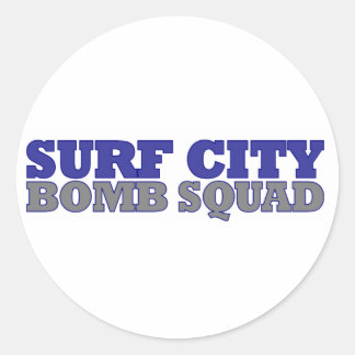 Surf City Bomb Squad Runder Aufkleber