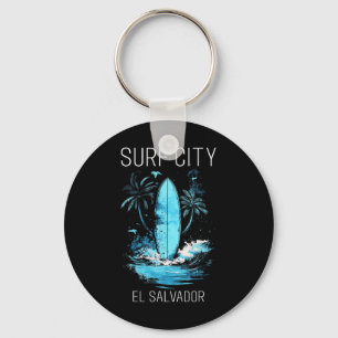 Surf City El Salvador Surfen Vintage Surfer _3 Schlüsselanhänger
