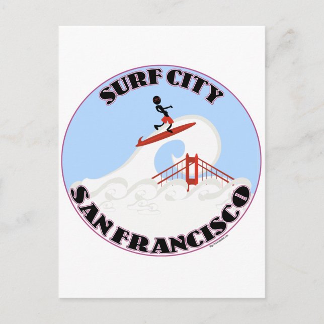 Surf City San Francisco Postkarte (Vorderseite)