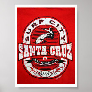 Surf City USA Santa Cruz Kalifornien Vintag Poster
