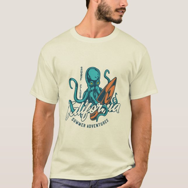 Surf Club California - Octopus T-Shirt (Vorderseite)