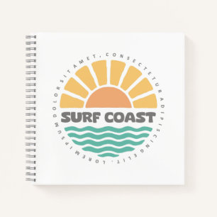 Surf Coast Vintage Sonnenuntergang Strand Retro De Notizbuch