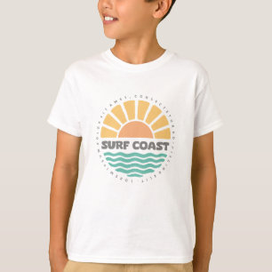 Surf Coast Vintage Sonnenuntergang Strand Retro De T-Shirt