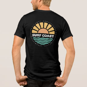 Surf Coast Vintage Sonnenuntergang Strand Retro De Tri-Blend Shirt
