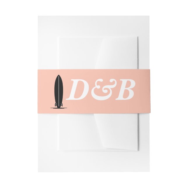 Surf Couple Wedding Einladungsbanderole (Vorderseite Beispiel)