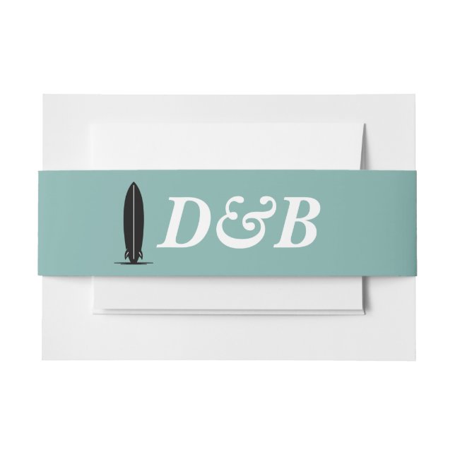 Surf Couple Wedding Einladungsbanderole (Vorderseite Beispiel)