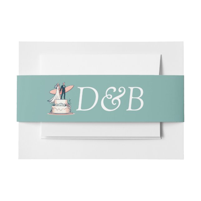 Surf Couple Wedding Einladungsbanderole (Vorderseite Beispiel)