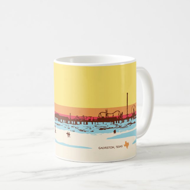 Surf Days - Galveston Island, Pleasure Pier Kaffeetasse (VorderseiteRechts)
