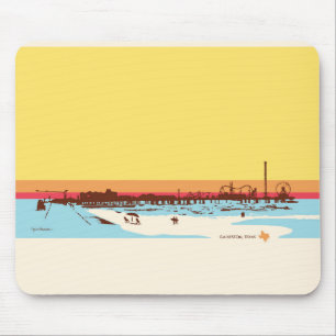 Surf Days - Galveston Island, Pleasure Pier Mousepad