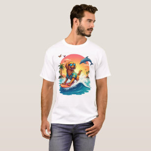 Surf Dog Vibes 🐶 Golden Retriever Sommer T-Shirt