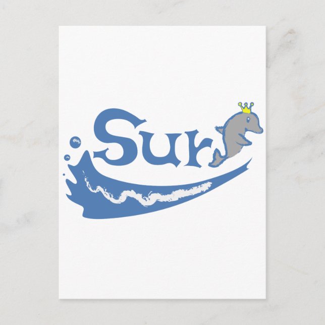 Surf Dolphin Postkarte (Vorderseite)
