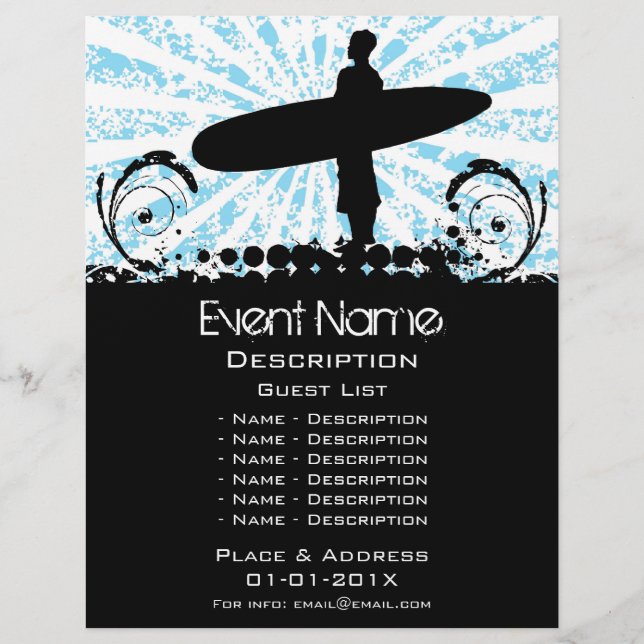 Surf Event-Werbeaktion Flyer (Vorne)