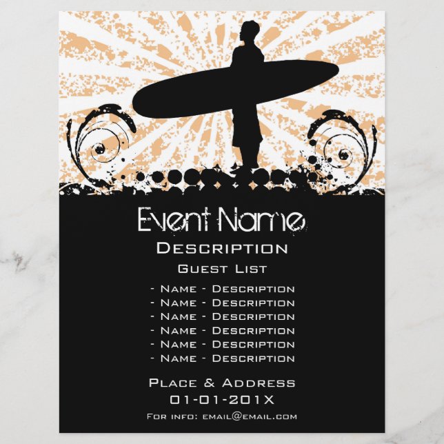 Surf Event-Werbeaktion Flyer (Vorne)