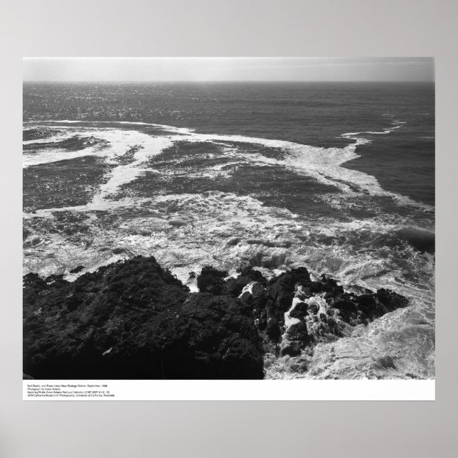 Surf, Felsen und Foam Lines in der Nähe der Bodega Poster (Vorne)