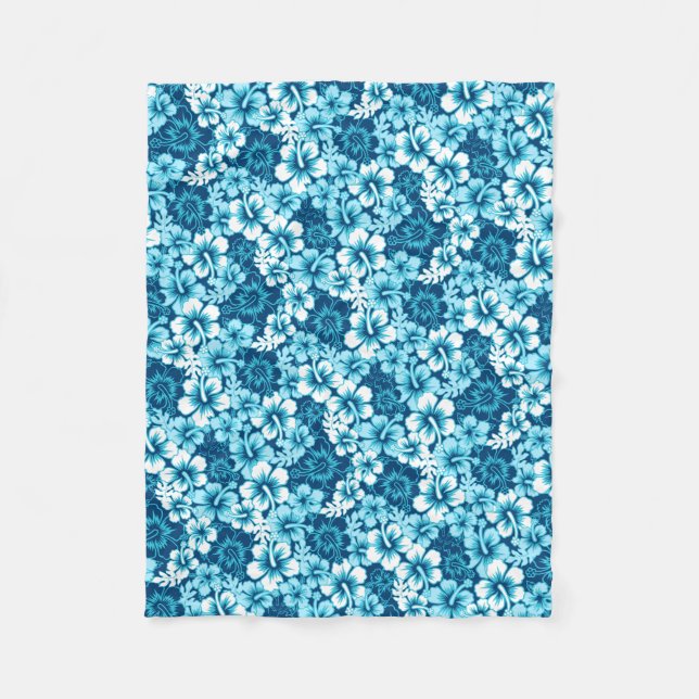 Surf floral Hibiskus Fleecedecke (Vorderseite)