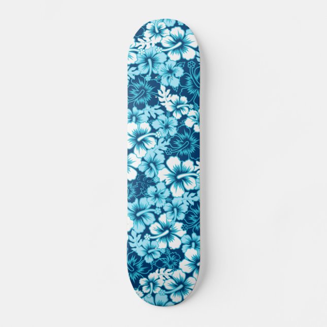 Surf floral Hibiskus Skateboard (Vorderseite)