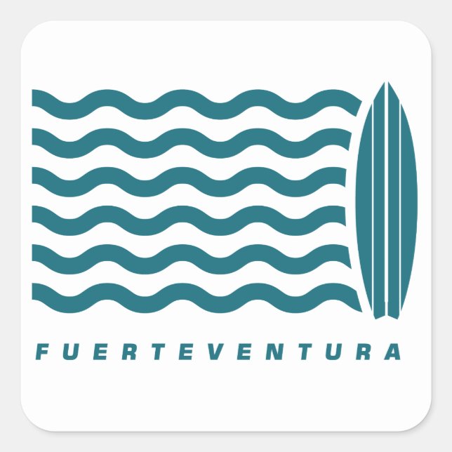 Surf Fürteventura Quadratischer Aufkleber (Vorderseite)