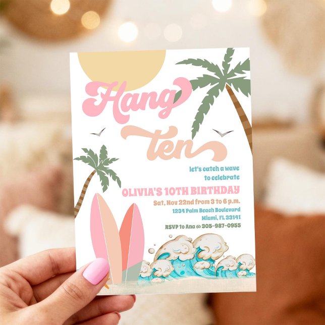 Surf Geburtstagsparty-Einladung Einladung (Von Creator hochgeladen)