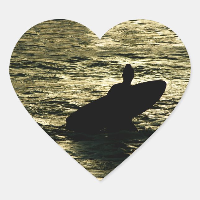 Surf Golden Hour - Heart Sticker (Vorderseite)
