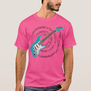 Surf Green Aqua Blue Electric Gitarre Spiraling Mu T-Shirt