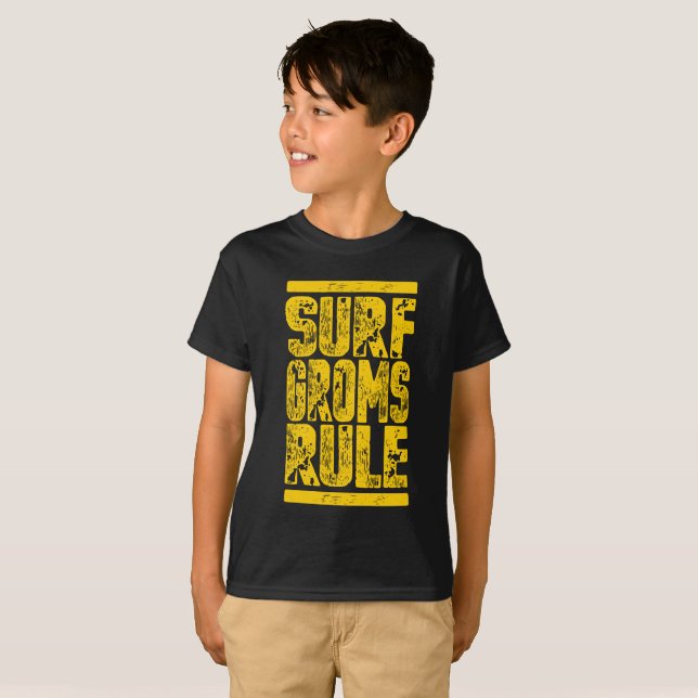 Surf Groms Rule!!! (gelb) T-Shirt (Vorne ganz)