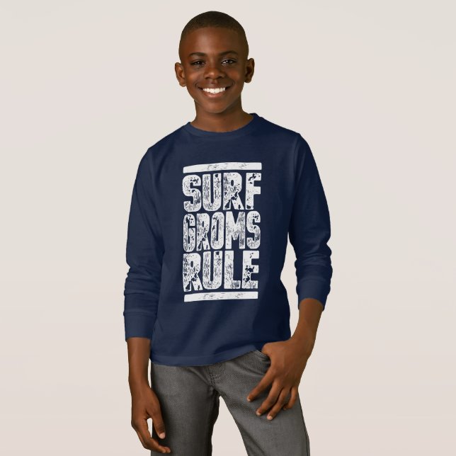 Surf Groms Rule!!! (Weiß) T-Shirt (Vorne ganz)