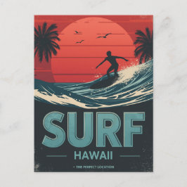 Surf Hawaii Sunset Vibes Postkarte
