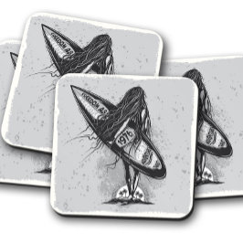 Surf Hawaii Surfer Sommer | Vintage Surfer Girls Getränkeuntersetzer