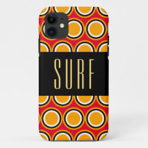 SURF Hellrotes Gelbes Orange Art Schwarzer Streife
