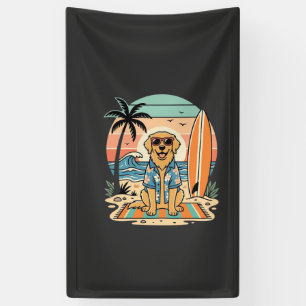 Surf-Hund Retro-Strand Sommer Banner