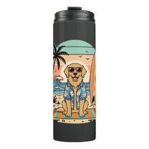 Surf-Hund Retro-Strand Sommer Thermosbecher