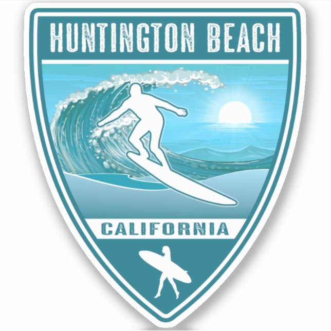 Surf Huntington Beach California Aufkleber (Vorderseite)