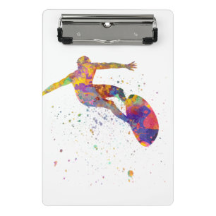 surf in watercolor mini klemmbrett