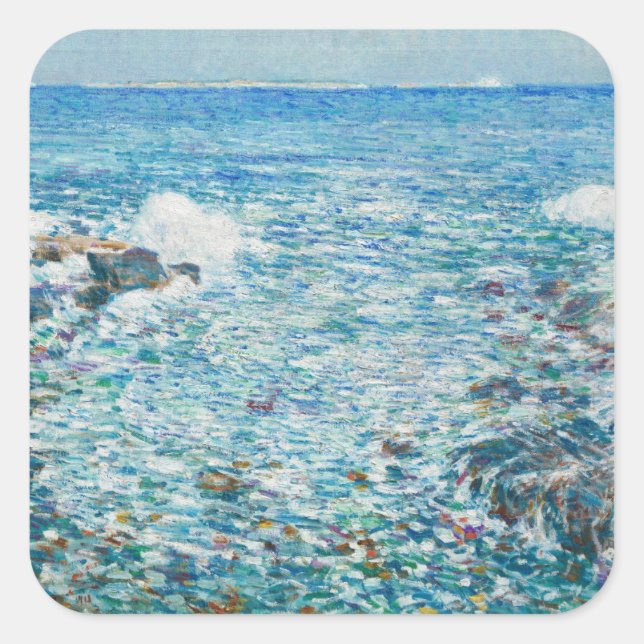 Surf, Inseln mit Shoals Quadratischer Aufkleber (Vorderseite)