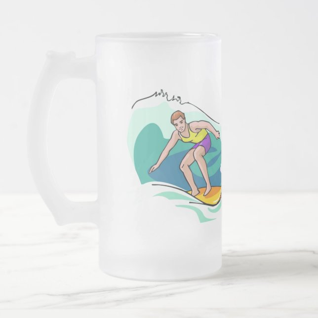 Surf ist auf - mattglas bierglas (Links)