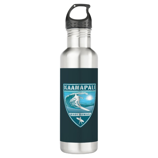Surf Kaanapali Maui Hawaii Edelstahlflasche (Vorderseite)