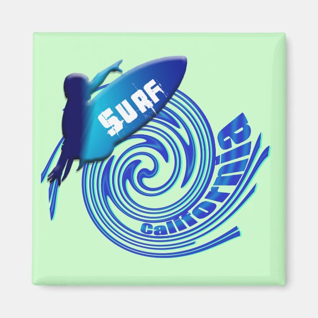 Surf Kalifornien Surfgeschenke Magnet (Vorne)