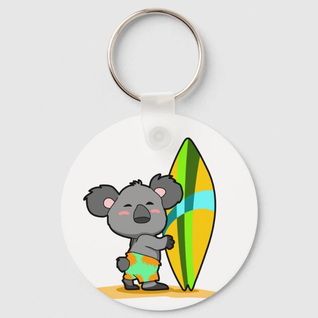 Surf Koala Bear Schlüsselanhänger (Vorderseite)