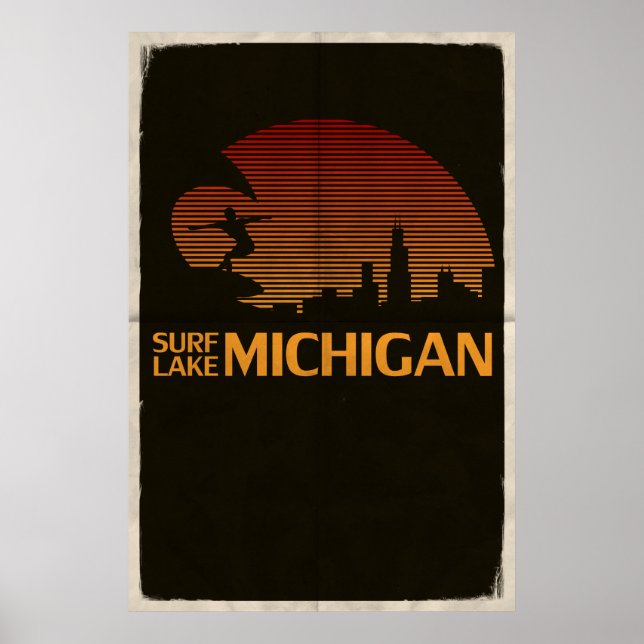 Surf Lake Michigan! Poster (Vorne)