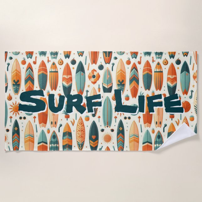 Surf Leben Strandtuch (Vorderseite)
