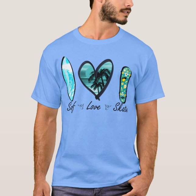 Surf-Liebe-Skate-Geschenk T-Shirt (Vorderseite)