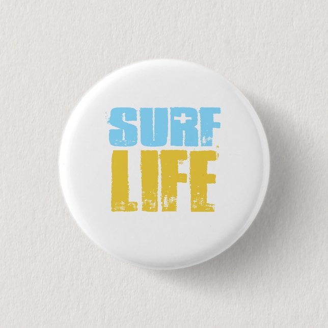 Surf Life Beach Surfer Style Button (Vorderseite)