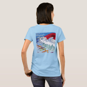 Surf Magnet Damen blaues T-Shirt Rückseite