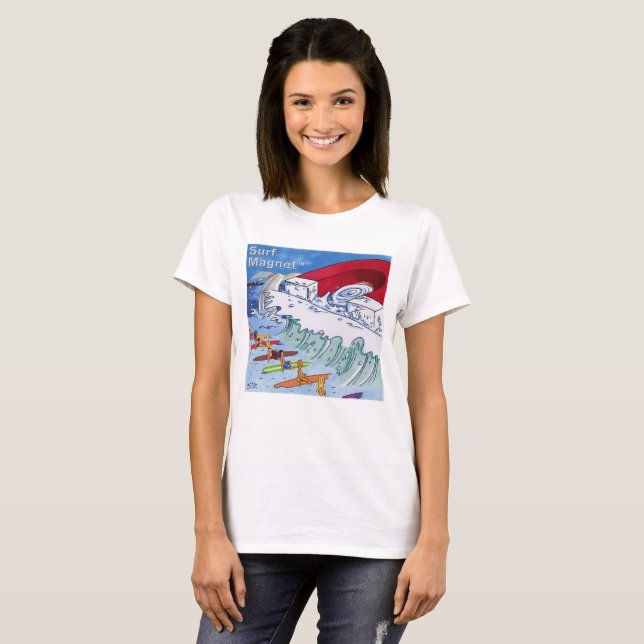 Surf Magnet Frauen Weißer T - Shirt (Vorne ganz)