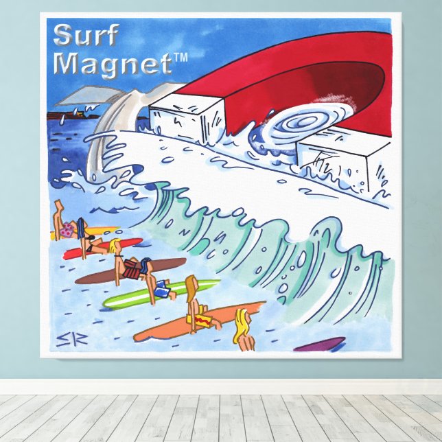 Surf Magnet-Leinwand Leinwanddruck (Insitu (Holzboden))