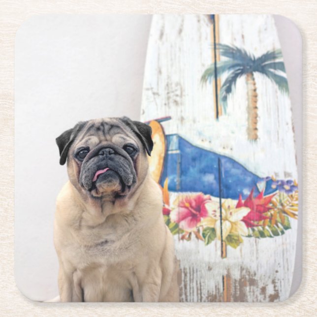 Surf-Mops Rechteckiger Pappuntersetzer (Vorderseite)