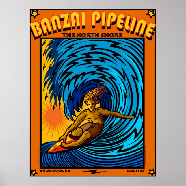 SURF NORTH SHORE HAWAII OAHU POSTER (Vorne)
