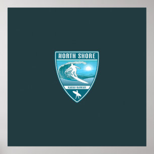 Surf North Shore Kauai Hawaii Poster
