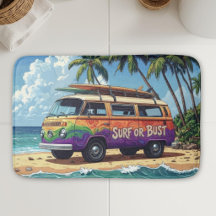 Surf oder Pleite Groovy Retro Hippie Surfer Strand